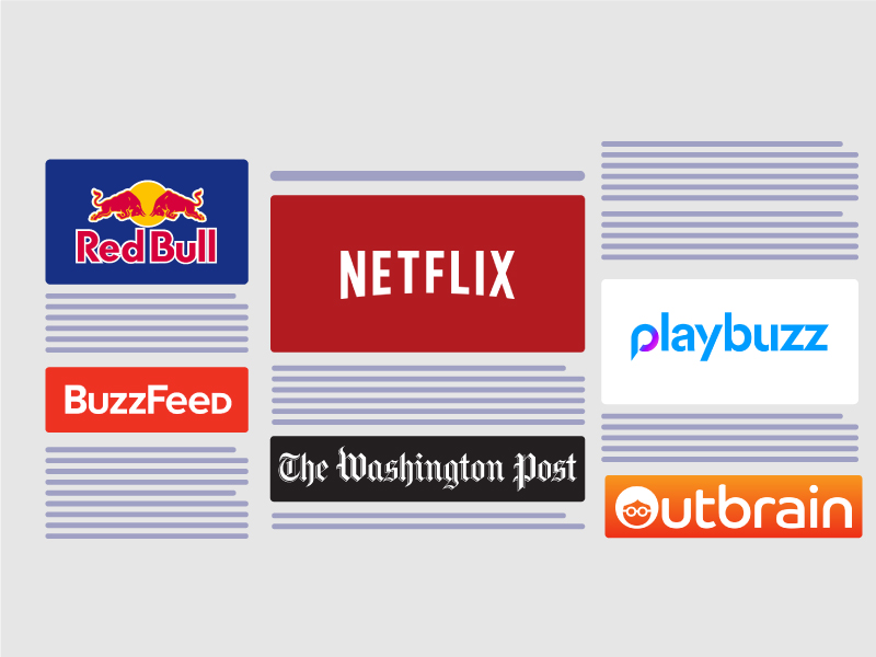 6 کمپانی که بیشترین استفاده را از تبلیغات محتوایی می‌کنند.